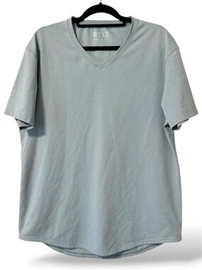 BYLT Basics LUX Drop-Cut V-Neck XL Moss Sage Green Tee Discontinued
